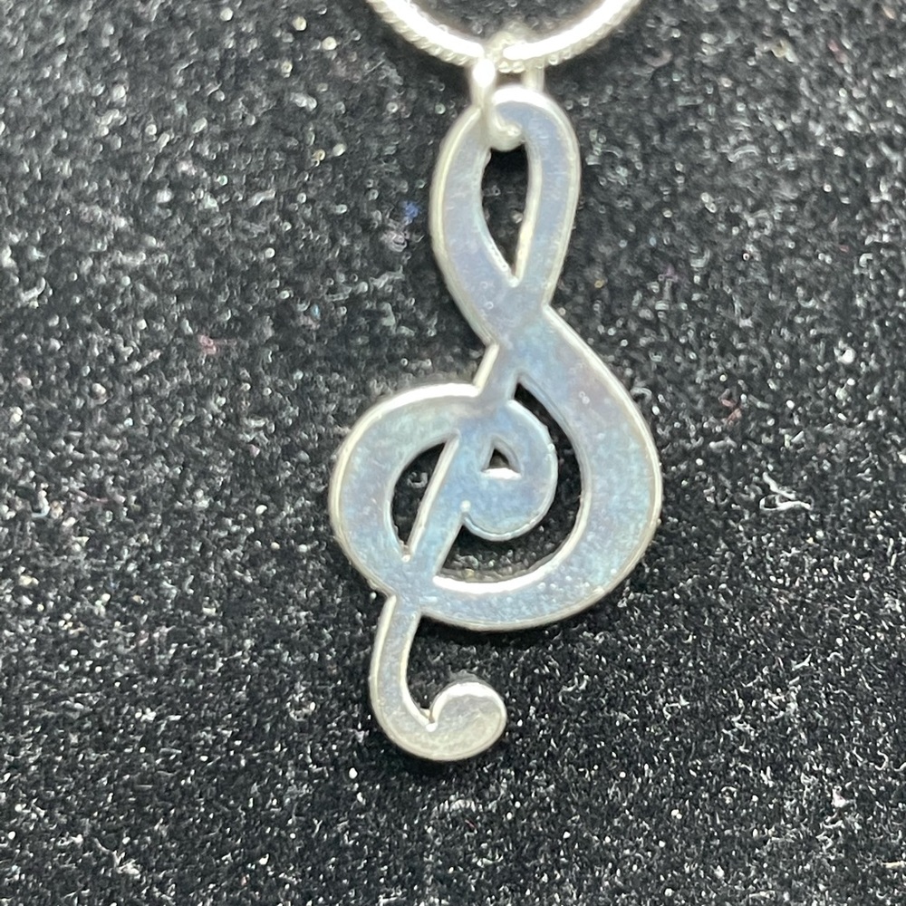 Pendant Charm Necklace Treble Clef Music Note - Picture 2 of 2